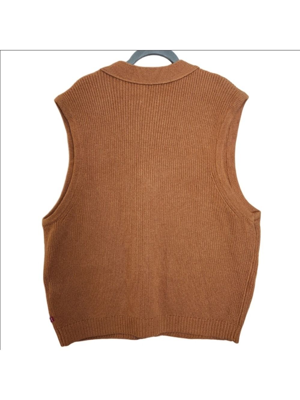 MEN'S LEVIS RINCON BUTTON DOWN WOOL BLEND SWEATER VEST RUST SIZE XL NWOT - Picture 4 of 9